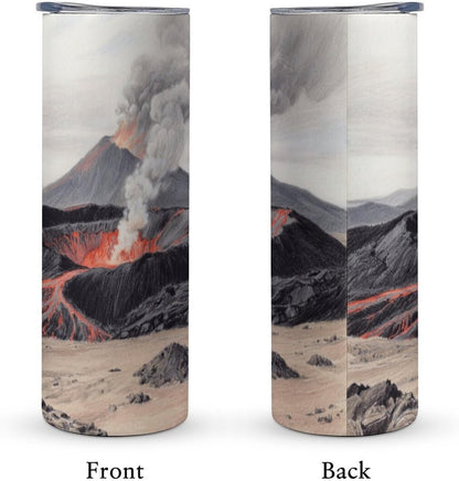 Crater Car Cup 20 Oz, Travel Coffee Tumbler - Leakproof Insulated,Reusable Water Bottle with Lid And Straw