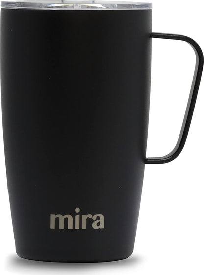 18 oz Insulated Coffee Mug - Stainless Steel Travel Cup with Easy-Grip Handle - Car Cup Holder Compatible - Taffy Pink