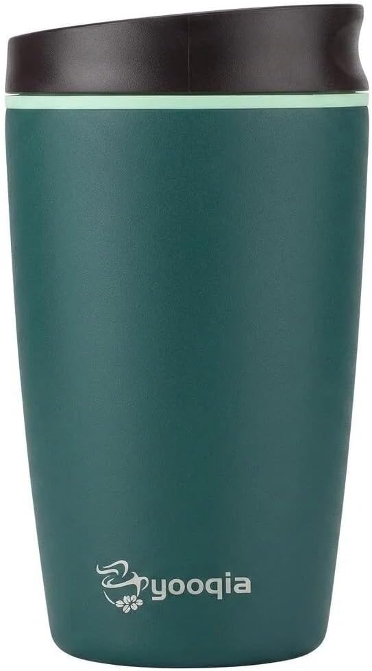 Insulated Travel Coffee Tumbler, Stainless Steel, Leak Proof, BPA Free, 12 oz (black)