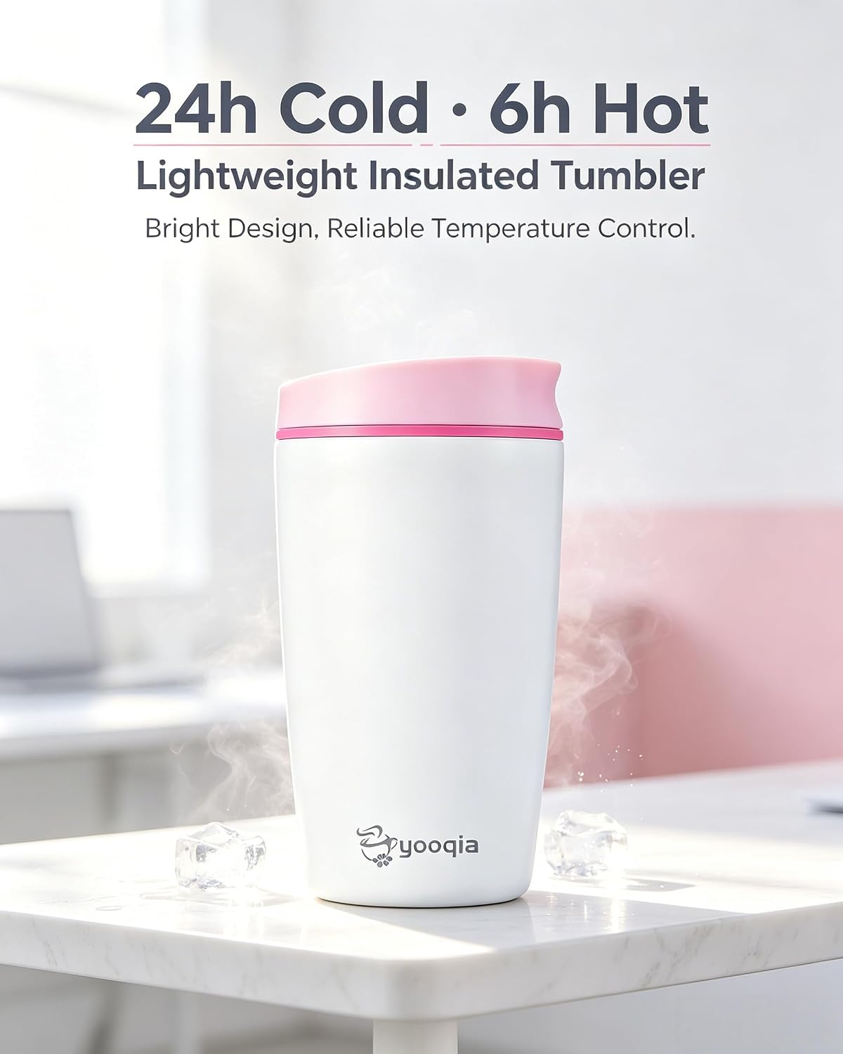 Insulated Travel Coffee Tumbler, Stainless Steel, Leak Proof, BPA Free, 12 oz (black)