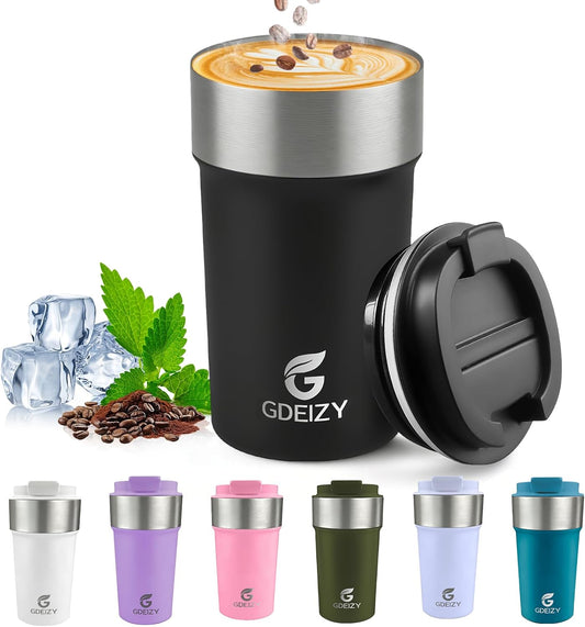 17oz Insulated Travel Coffee Mug, Stainless Steel Cup with Leakproof Lid