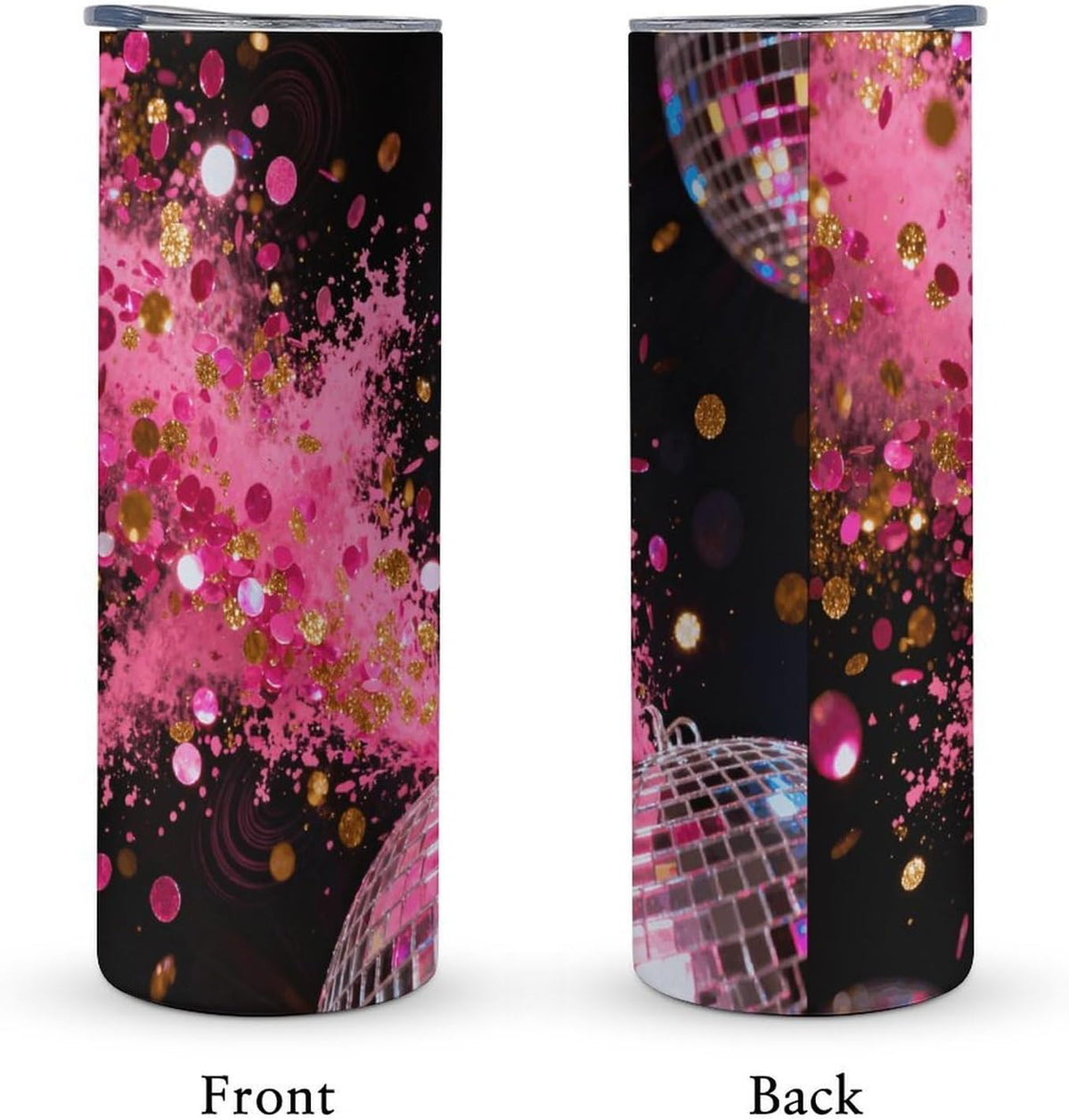 Neon Pink Splatter Car Cup Stainless Steel Tea Cup Insulated Leakproof Water Cup Premiumly Car Tumbler For Driving Commuting Travel Office Home Daily Used Cup
