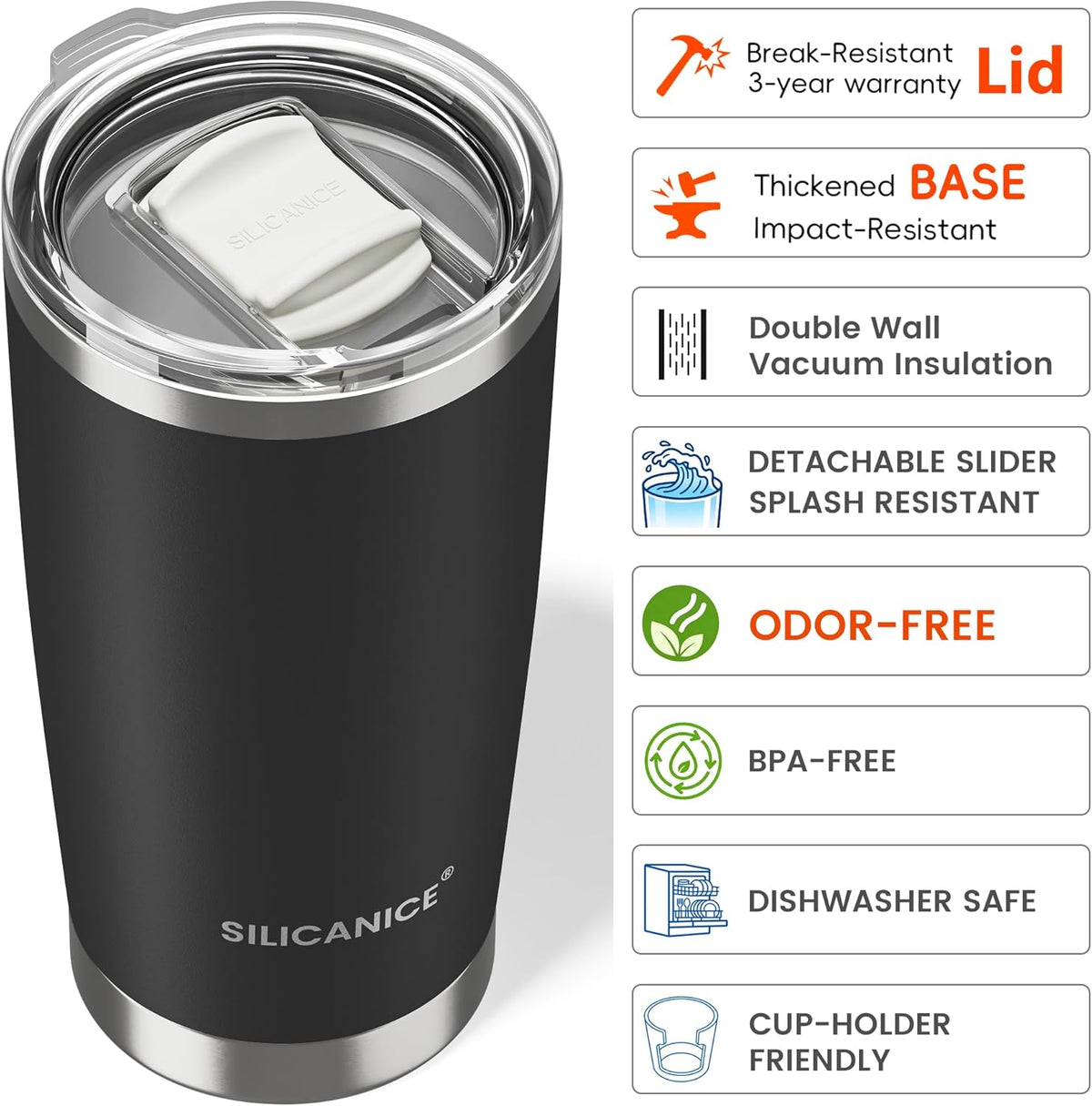 20oz Hygienic Insulated Tumbler — 100% Leakproof Lid with Removable Spout & Straw, Reinforced Vacuum-Protection Base, Cup Holder Friendly, for Iced Coffee, Smoothie/Water on the Go - Pink Sand