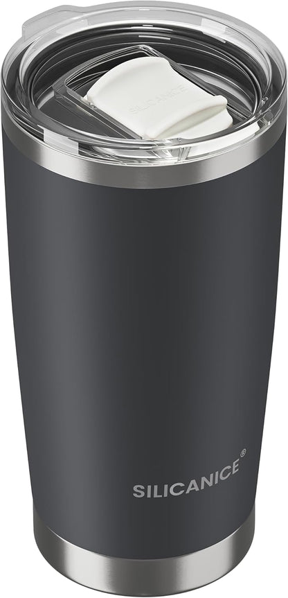 20oz Hygienic Insulated Tumbler — 100% Leakproof Lid with Removable Spout & Straw, Reinforced Vacuum-Protection Base, Cup Holder Friendly, for Iced Coffee, Smoothie/Water on the Go - Pink Sand