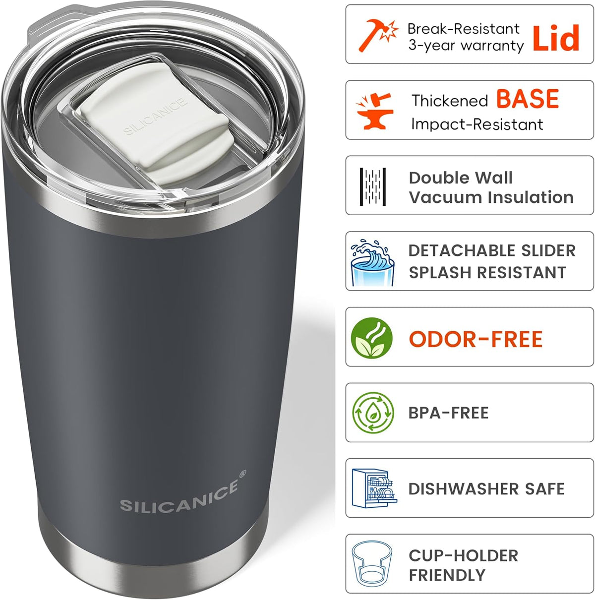20oz Hygienic Insulated Tumbler — 100% Leakproof Lid with Removable Spout & Straw, Reinforced Vacuum-Protection Base, Cup Holder Friendly, for Iced Coffee, Smoothie/Water on the Go - Pink Sand