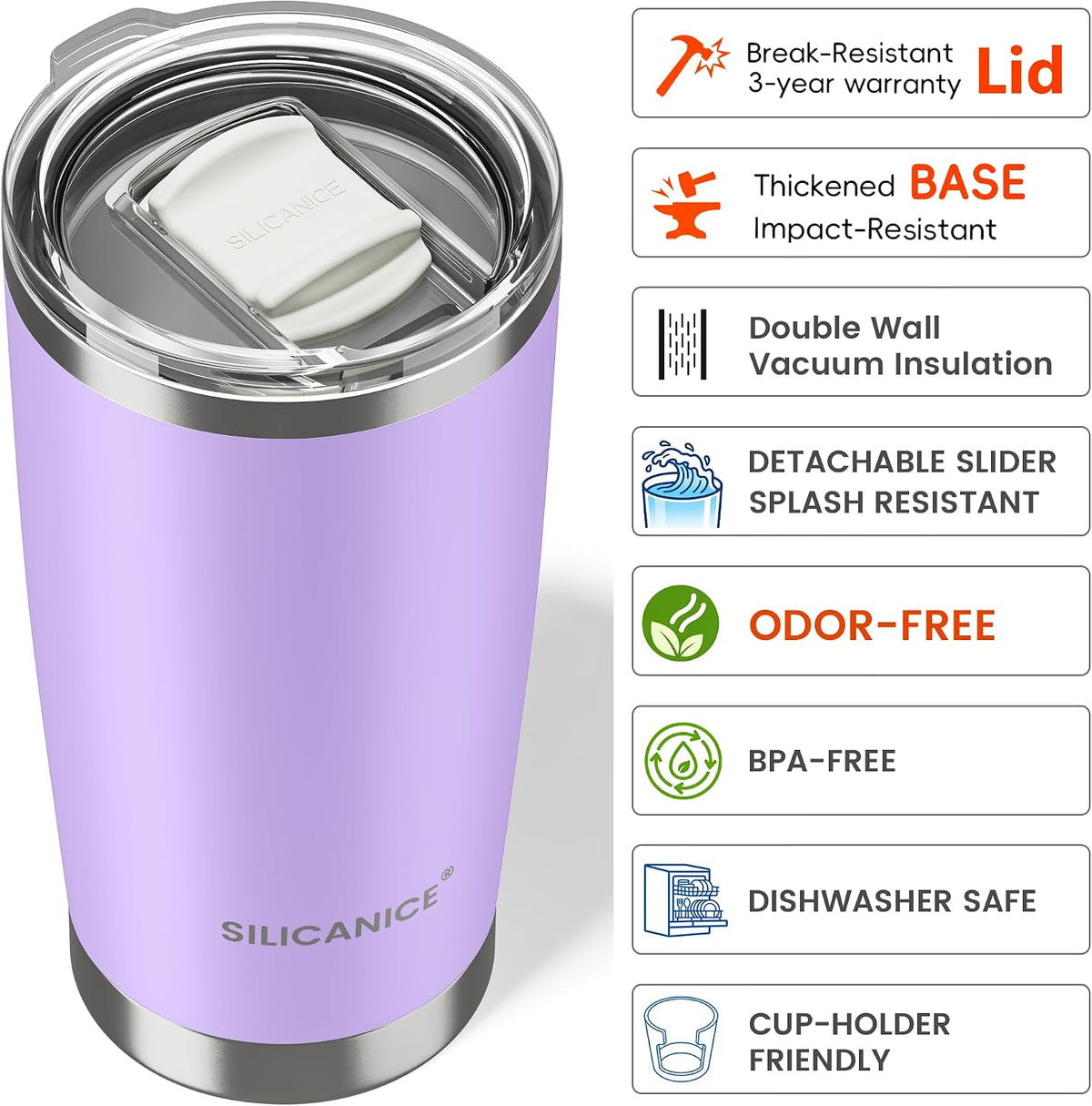 20oz Hygienic Insulated Tumbler — 100% Leakproof Lid with Removable Spout & Straw, Reinforced Vacuum-Protection Base, Cup Holder Friendly, for Iced Coffee, Smoothie/Water on the Go - Pink Sand