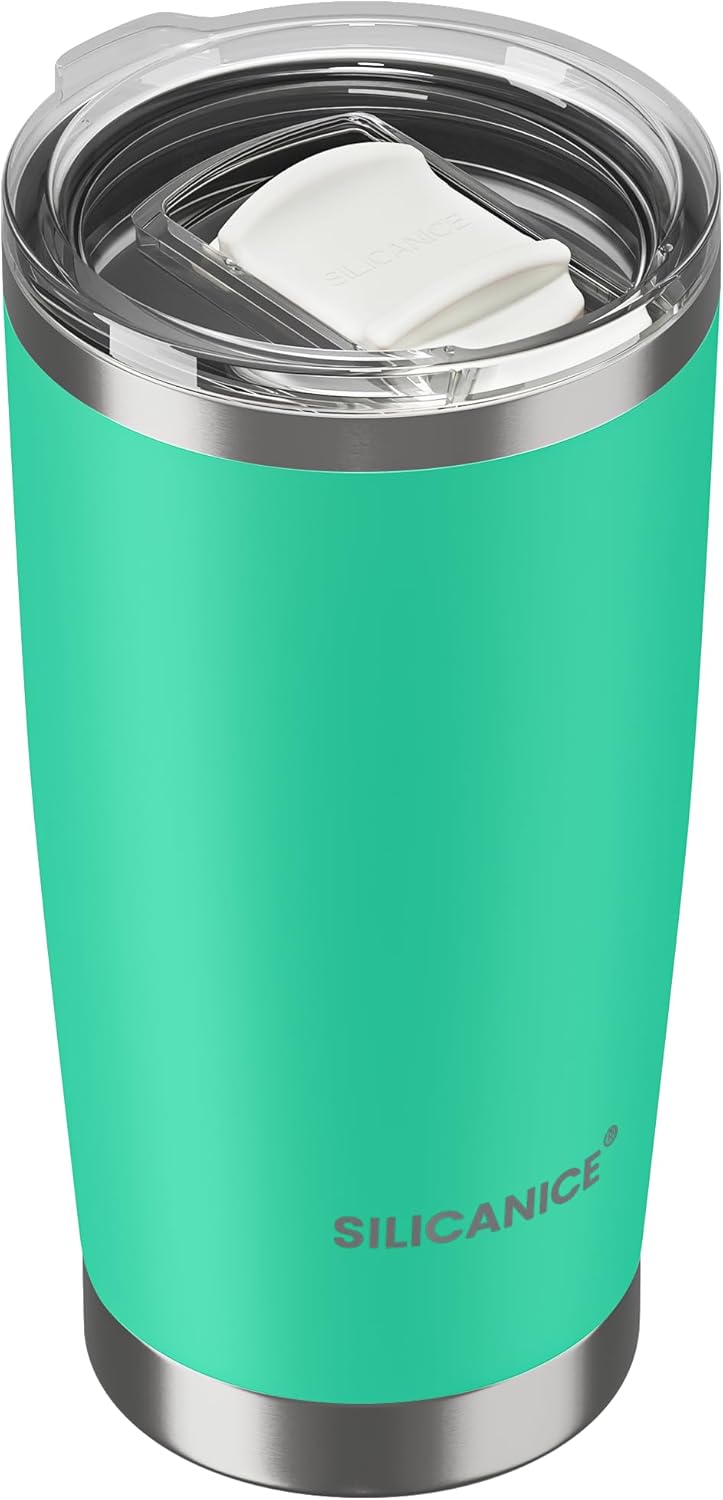 20oz Hygienic Insulated Tumbler — 100% Leakproof Lid with Removable Spout & Straw, Reinforced Vacuum-Protection Base, Cup Holder Friendly, for Iced Coffee, Smoothie/Water on the Go - Pink Sand