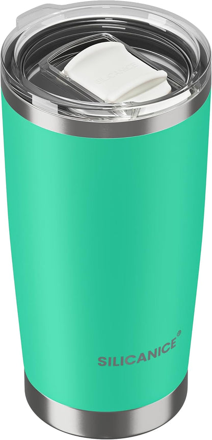 20oz Hygienic Insulated Tumbler — 100% Leakproof Lid with Removable Spout & Straw, Reinforced Vacuum-Protection Base, Cup Holder Friendly, for Iced Coffee, Smoothie/Water on the Go - Pink Sand