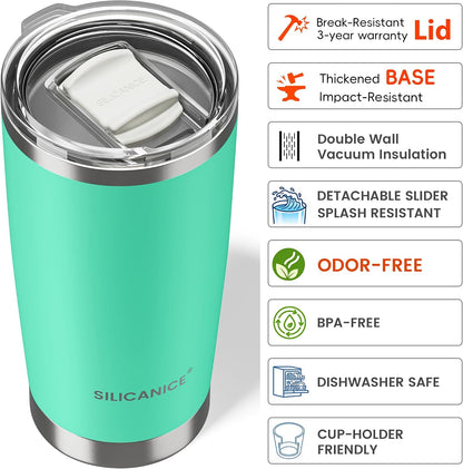 20oz Hygienic Insulated Tumbler — 100% Leakproof Lid with Removable Spout & Straw, Reinforced Vacuum-Protection Base, Cup Holder Friendly, for Iced Coffee, Smoothie/Water on the Go - Pink Sand