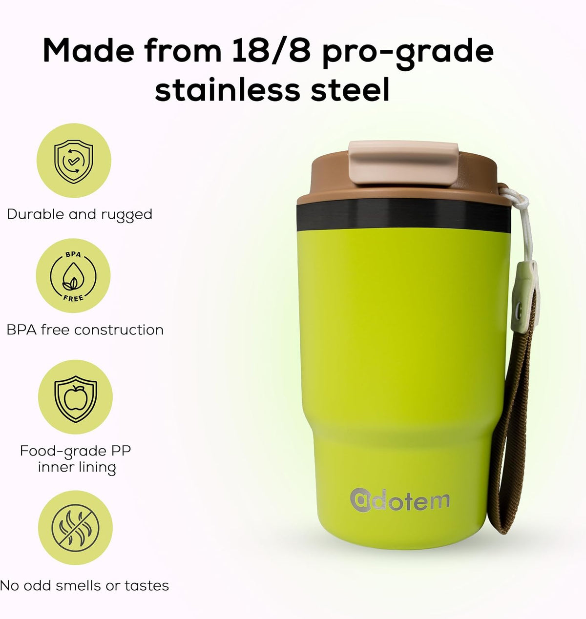 16oz Travel Tumbler - Double Wall Vacuum Insulated Tumbler with Lid & Straw - Leakproof Stainless Steel Tumbler Cup for Water, Iced Tea or Coffee, Smoothie, Cold & Hot Drinks, Sports, Work, Car & Gym