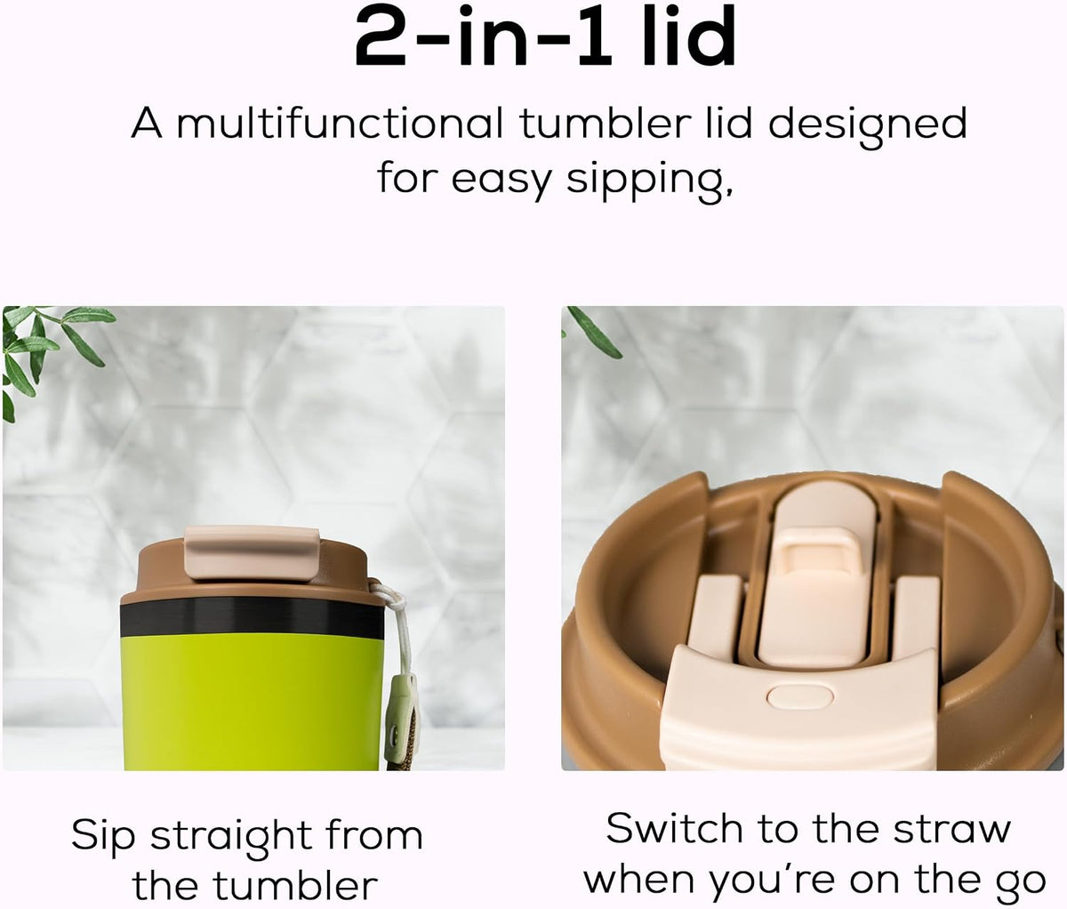 16oz Travel Tumbler - Double Wall Vacuum Insulated Tumbler with Lid & Straw - Leakproof Stainless Steel Tumbler Cup for Water, Iced Tea or Coffee, Smoothie, Cold & Hot Drinks, Sports, Work, Car & Gym