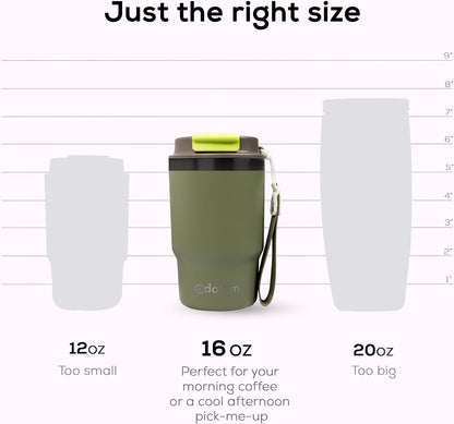 16oz Travel Tumbler - Double Wall Vacuum Insulated Tumbler with Lid & Straw - Leakproof Stainless Steel Tumbler Cup for Water, Iced Tea or Coffee, Smoothie, Cold & Hot Drinks, Sports, Work, Car & Gym