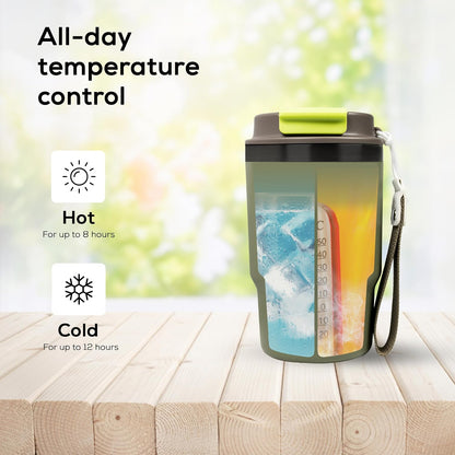 16oz Travel Tumbler - Double Wall Vacuum Insulated Tumbler with Lid & Straw - Leakproof Stainless Steel Tumbler Cup for Water, Iced Tea or Coffee, Smoothie, Cold & Hot Drinks, Sports, Work, Car & Gym