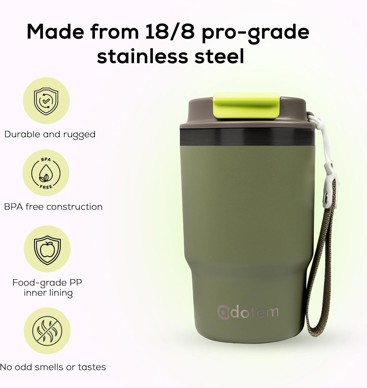 16oz Travel Tumbler - Double Wall Vacuum Insulated Tumbler with Lid & Straw - Leakproof Stainless Steel Tumbler Cup for Water, Iced Tea or Coffee, Smoothie, Cold & Hot Drinks, Sports, Work, Car & Gym