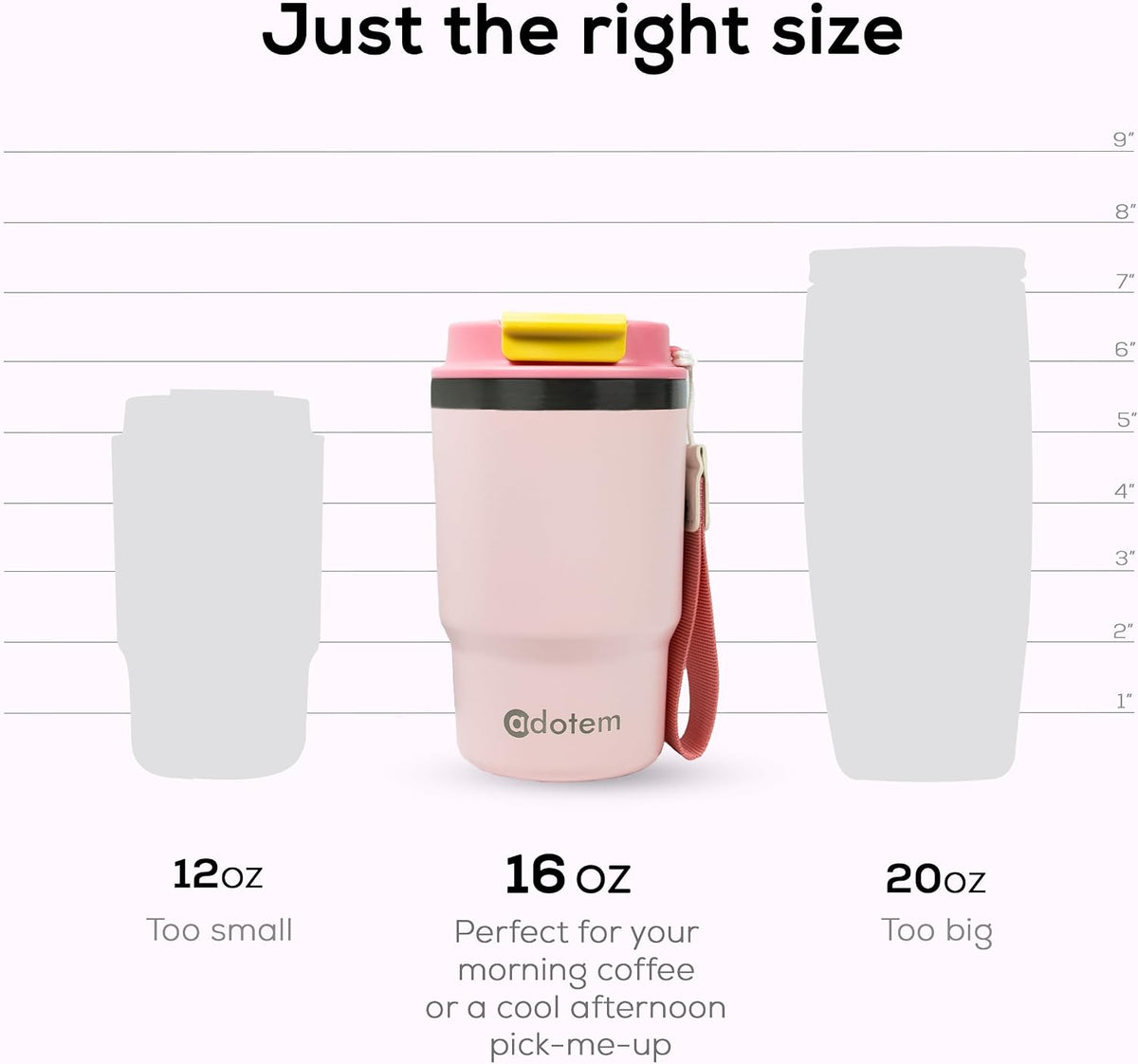 16oz Travel Tumbler - Double Wall Vacuum Insulated Tumbler with Lid & Straw - Leakproof Stainless Steel Tumbler Cup for Water, Iced Tea or Coffee, Smoothie, Cold & Hot Drinks, Sports, Work, Car & Gym