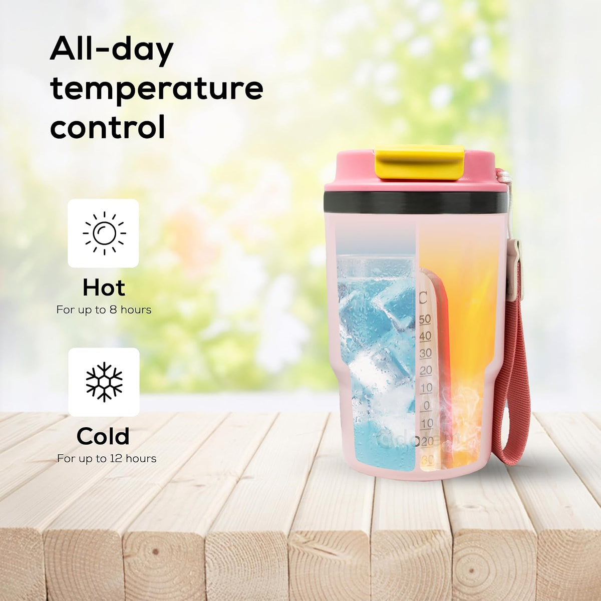 16oz Travel Tumbler - Double Wall Vacuum Insulated Tumbler with Lid & Straw - Leakproof Stainless Steel Tumbler Cup for Water, Iced Tea or Coffee, Smoothie, Cold & Hot Drinks, Sports, Work, Car & Gym