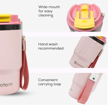 16oz Travel Tumbler - Double Wall Vacuum Insulated Tumbler with Lid & Straw - Leakproof Stainless Steel Tumbler Cup for Water, Iced Tea or Coffee, Smoothie, Cold & Hot Drinks, Sports, Work, Car & Gym