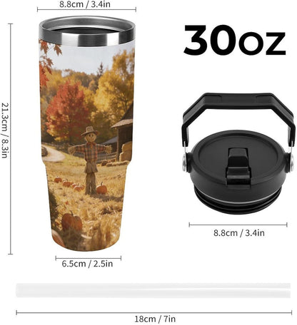 Autumn Field Watchman Water Bottle 30 Oz Stainless Steel Tumbler with Leakproof Lid Double Wall Travel Coffee Mug Vacuum Insulated Cup with Handle Cupholder Compatible for Travel
