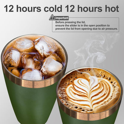 10 oz Coffee Tumbler Travel Coffee Mug,Black,1 Pack | Double Wall Vacuum Insulated,Stainless Steel Tumbler with Lid,Powder Coated Cup,Laser Engrave,for Hot and Cold Drinks,Outdoor