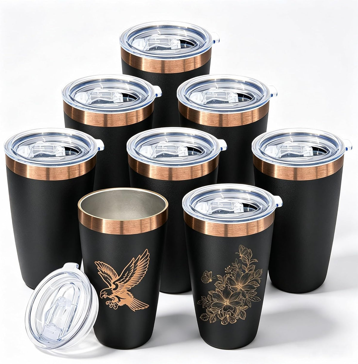 10 oz Coffee Tumbler Travel Coffee Mug,Black,1 Pack | Double Wall Vacuum Insulated,Stainless Steel Tumbler with Lid,Powder Coated Cup,Laser Engrave,for Hot and Cold Drinks,Outdoor