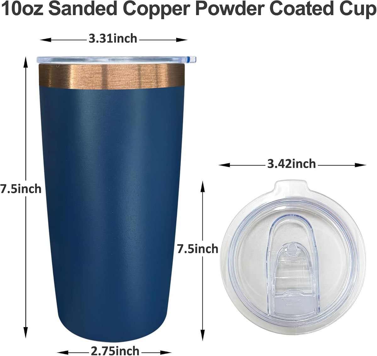 10 oz Coffee Tumbler Travel Coffee Mug,Black,1 Pack | Double Wall Vacuum Insulated,Stainless Steel Tumbler with Lid,Powder Coated Cup,Laser Engrave,for Hot and Cold Drinks,Outdoor