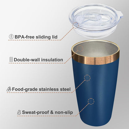 10 oz Coffee Tumbler Travel Coffee Mug,Black,1 Pack | Double Wall Vacuum Insulated,Stainless Steel Tumbler with Lid,Powder Coated Cup,Laser Engrave,for Hot and Cold Drinks,Outdoor