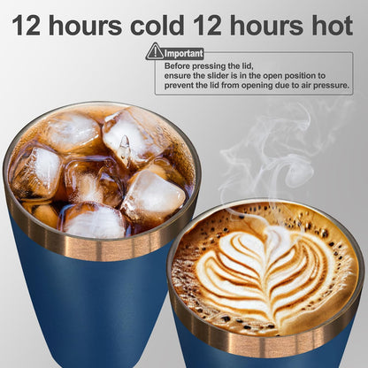 10 oz Coffee Tumbler Travel Coffee Mug,Black,1 Pack | Double Wall Vacuum Insulated,Stainless Steel Tumbler with Lid,Powder Coated Cup,Laser Engrave,for Hot and Cold Drinks,Outdoor