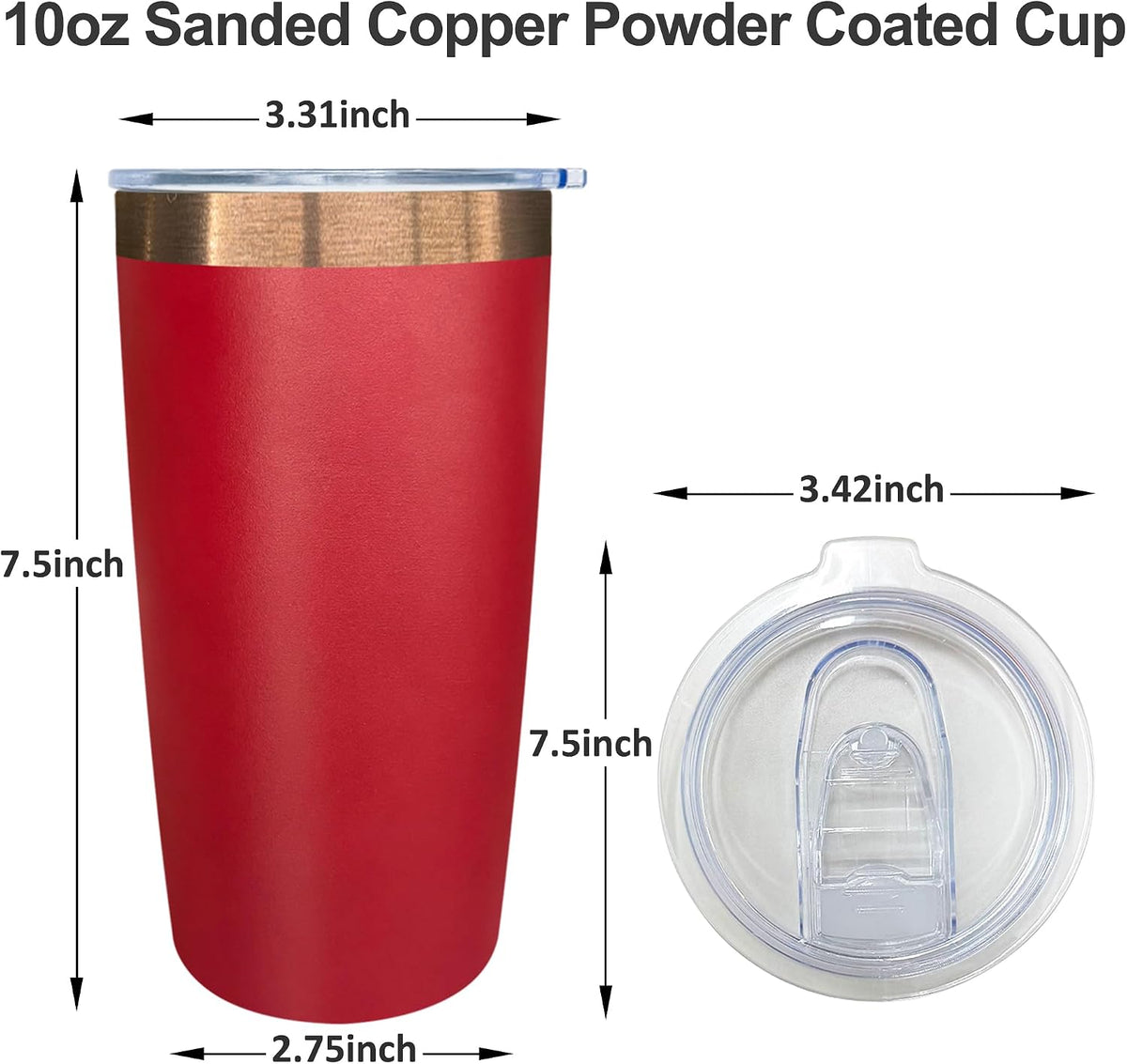10 oz Coffee Tumbler Travel Coffee Mug,Black,1 Pack | Double Wall Vacuum Insulated,Stainless Steel Tumbler with Lid,Powder Coated Cup,Laser Engrave,for Hot and Cold Drinks,Outdoor