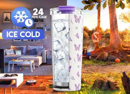 24 oz Insulated Travel Coffee Mug: Leak Proof Lid, Night | Stainless Steel Coffee Tumbler, Keeps Hot for 8 Hours or Cold for 24 Hours, Fits in Car Cup Holder, BPA Free