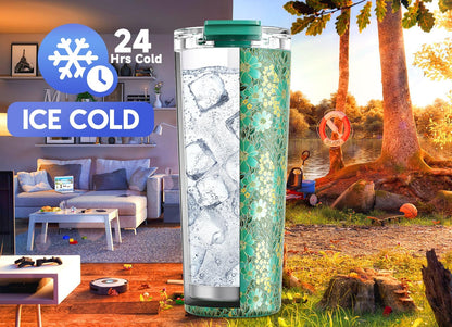 24 oz Insulated Travel Coffee Mug: Leak Proof Lid, Night | Stainless Steel Coffee Tumbler, Keeps Hot for 8 Hours or Cold for 24 Hours, Fits in Car Cup Holder, BPA Free