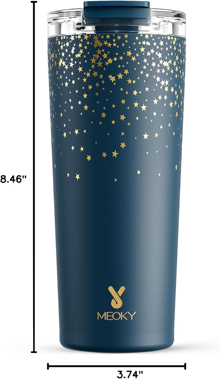 24 oz Insulated Travel Coffee Mug: Leak Proof Lid, Night | Stainless Steel Coffee Tumbler, Keeps Hot for 8 Hours or Cold for 24 Hours, Fits in Car Cup Holder, BPA Free