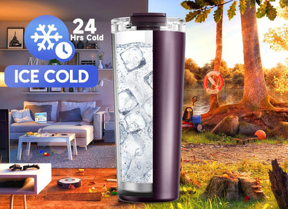 24 oz Insulated Travel Coffee Mug: Leak Proof Lid, Night | Stainless Steel Coffee Tumbler, Keeps Hot for 8 Hours or Cold for 24 Hours, Fits in Car Cup Holder, BPA Free