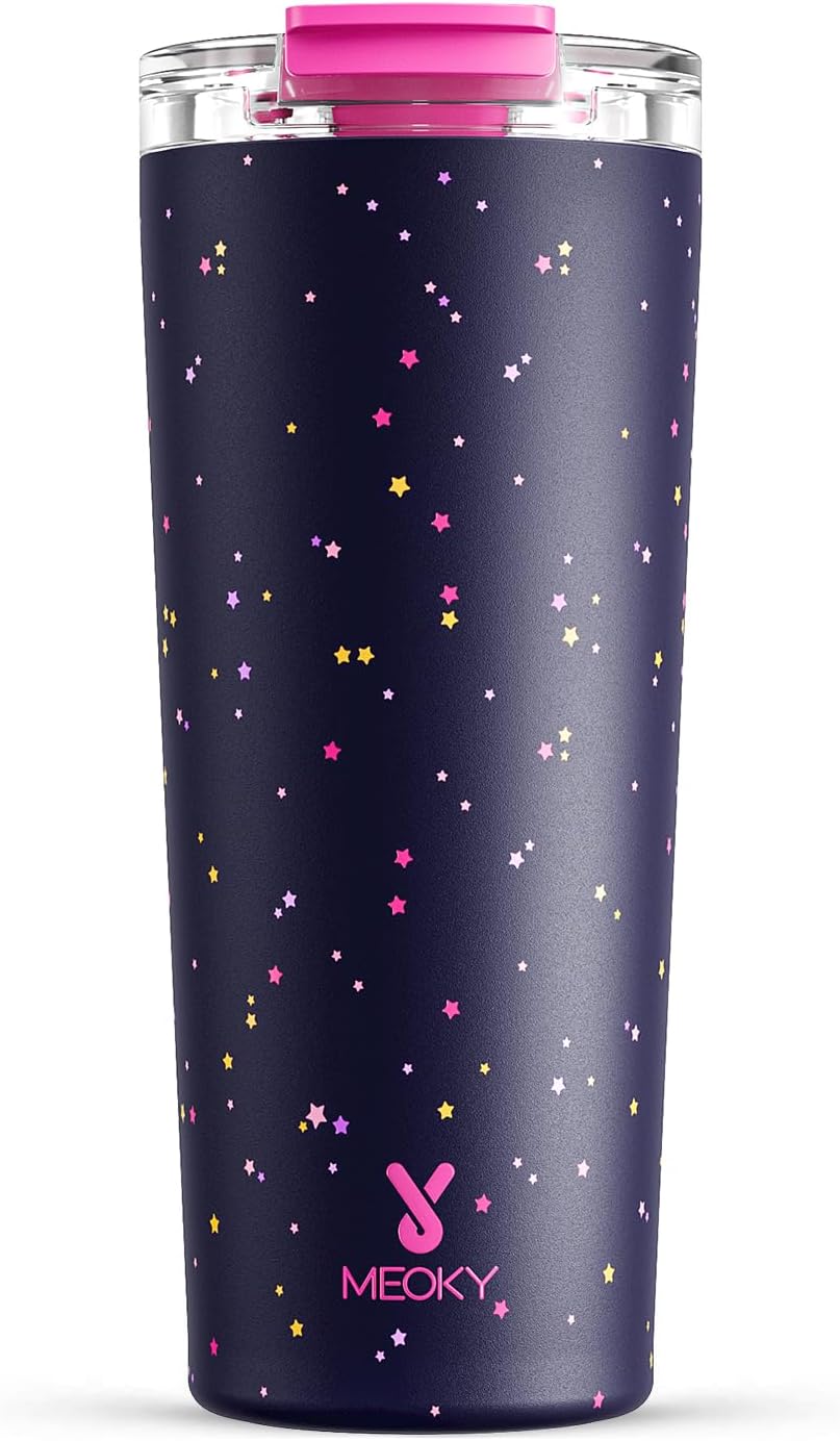 24 oz Insulated Travel Coffee Mug: Leak Proof Lid, Night | Stainless Steel Coffee Tumbler, Keeps Hot for 8 Hours or Cold for 24 Hours, Fits in Car Cup Holder, BPA Free