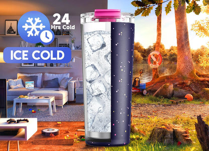24 oz Insulated Travel Coffee Mug: Leak Proof Lid, Night | Stainless Steel Coffee Tumbler, Keeps Hot for 8 Hours or Cold for 24 Hours, Fits in Car Cup Holder, BPA Free