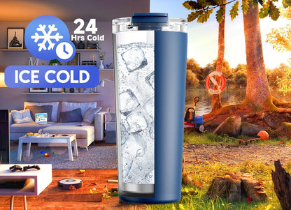 24 oz Insulated Travel Coffee Mug: Leak Proof Lid, Night | Stainless Steel Coffee Tumbler, Keeps Hot for 8 Hours or Cold for 24 Hours, Fits in Car Cup Holder, BPA Free