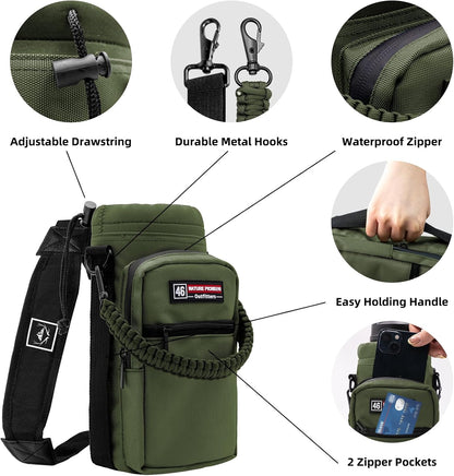 26-128 oz Insulated Water Bottle Carrier Holder with Strap