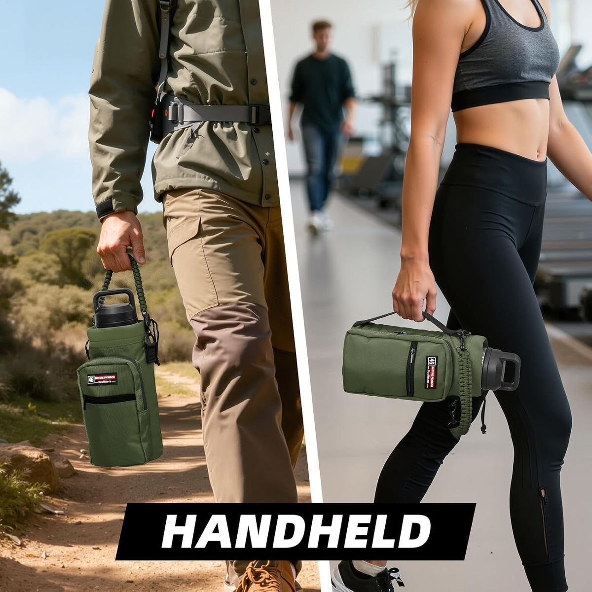 26-128 oz Insulated Water Bottle Carrier Holder with Strap