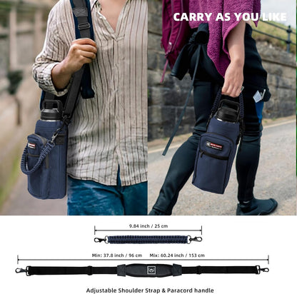 26-128 oz Insulated Water Bottle Carrier Holder with Strap