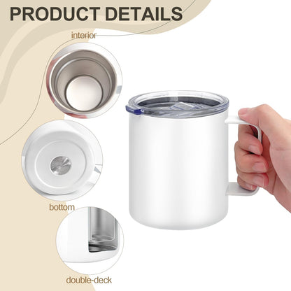 16 Pack Stainless Steel Insulated Coffee Mug Bulk with Handle & Lids, 12oz Vacuum Insulated Double Wall Travel Mug for Hot and Cold Drinks Home Office Car, 16 Colors
