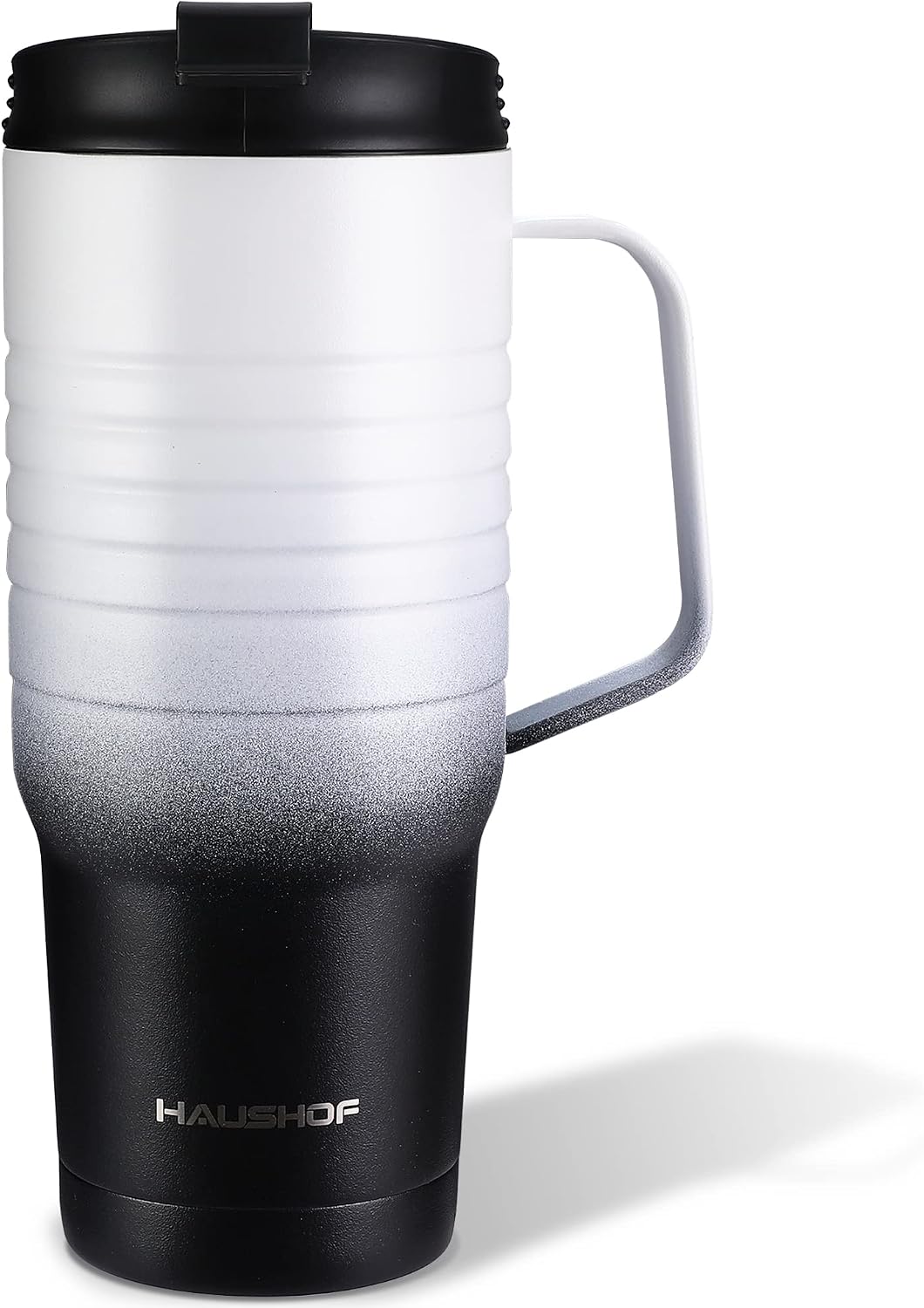 24 oz Travel Mug, Stainless Double Wall Vacuum Insulated Tumbler with Handle & Spill Proof Twist On Flip Lid and Wide Mouth, BPA Free (Navy Blue)