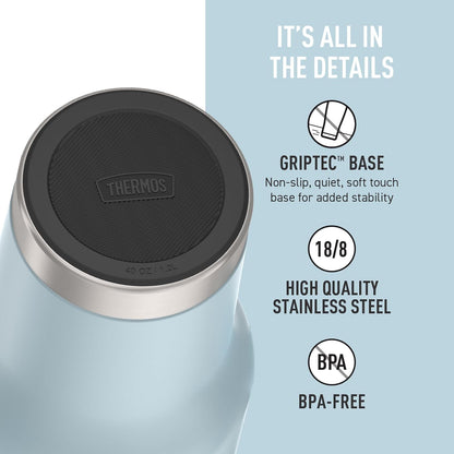 Stainless Steel Cup Holder Mug - 40 Ounce, Granite - Insulated Tumbler with Lid and Straw, Plus Leak-Resistant Slide Lock