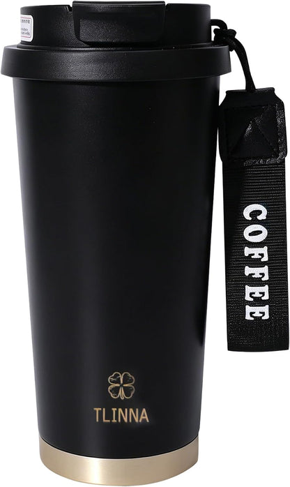 [2-IN-1 LID] Travel Mug,Coffe mug,Coffe cup,Ceramic coating Lined,316 Stainless Steel,BPA Free,Vacuum Insulated Tumbler for Water, Iced Tea or Coffee, Smoothie and More (Peony-White, 18 Onuces)