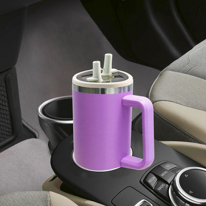 40 oz Tumbler with Handle and Straw Stainless Steel Insulated Tumbler Leak Proof Lid and Straw Lid Reusable Travel Mug Coffee Mug Cup Dishwasher Safe Keep Drinks Cold and Hot (Pink Dusk)