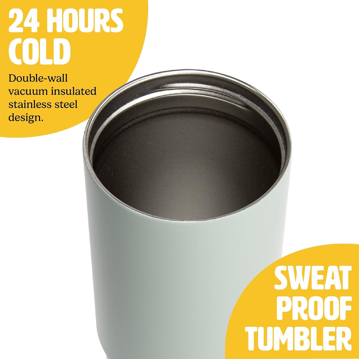 30oz Insulated Travel Tumbler, Leak-Proof Water Bottle, Double-Wall Stainless Steel Flask with Flip Straw Lid,Cup Holder Compatible with Easy Carry Handle, Cream