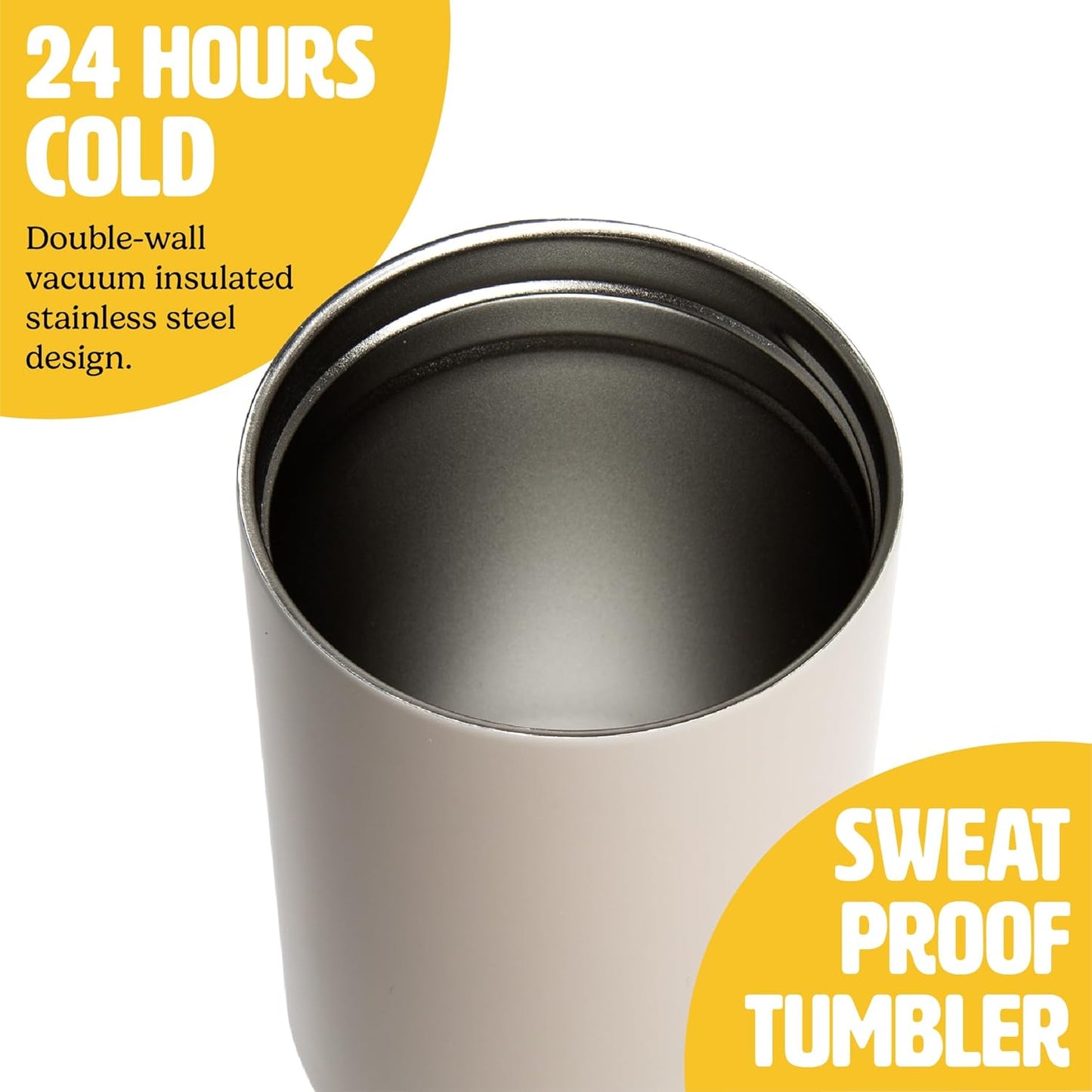 30oz Insulated Travel Tumbler, Leak-Proof Water Bottle, Double-Wall Stainless Steel Flask with Flip Straw Lid,Cup Holder Compatible with Easy Carry Handle, Cream