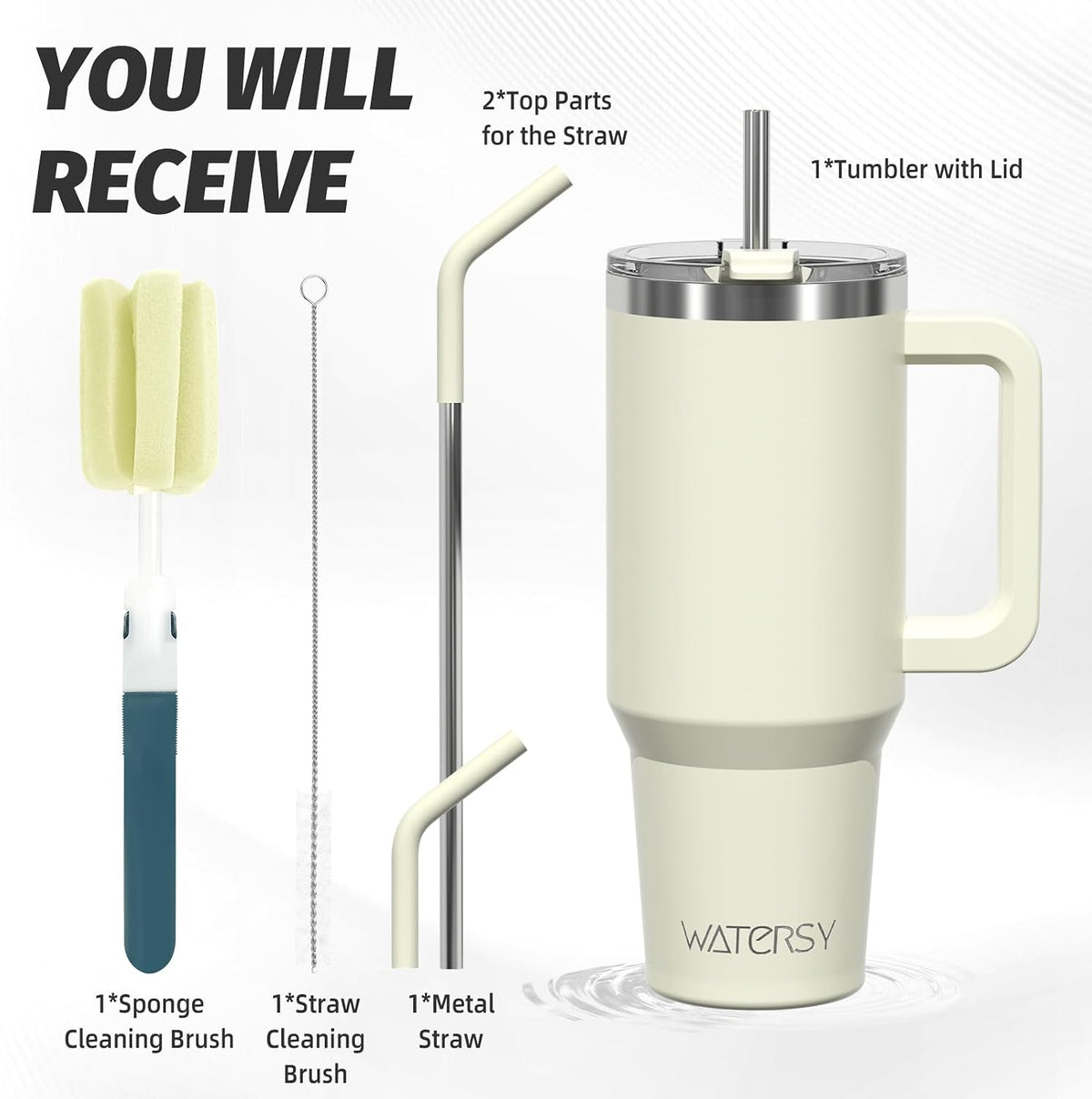 40 oz Tumbler with Handle,Tumbler with Lid and Straw,Double Wall Insulated Cup Stainless Steel Travel Mug(Cold for 34 Hours),Water Bottle for Iced Tea,Coffee,Cold Beverages(Purple)