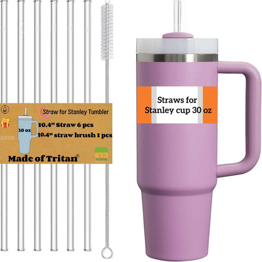 Replacement Straws for Stanley 30oz Tumbler, 10.4 Inch, 6-Pack
