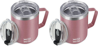 14 oz Insulated Coffee Mug, Vacuum Camping Mug with Lid, Handle