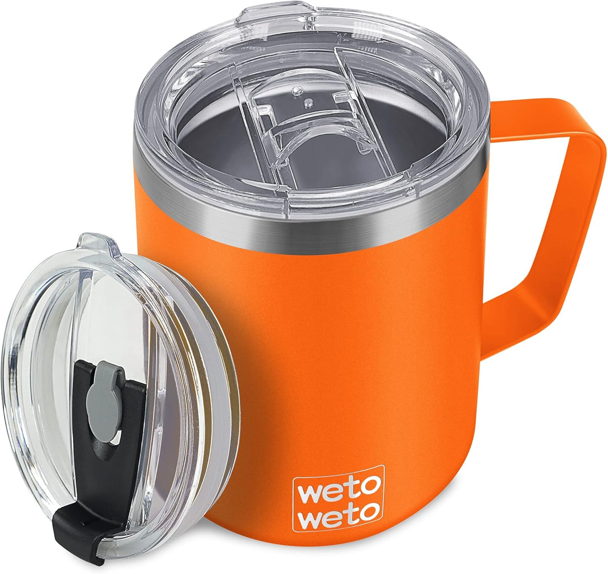 14 oz Insulated Coffee Mug, Vacuum Camping Mug with Lid, Handle