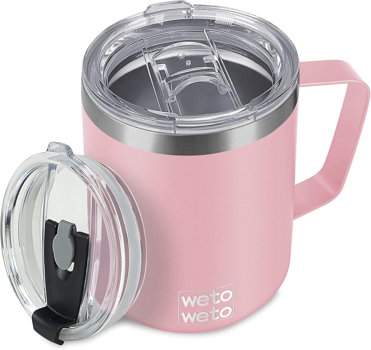 14 oz Insulated Coffee Mug, Vacuum Camping Mug with Lid, Handle